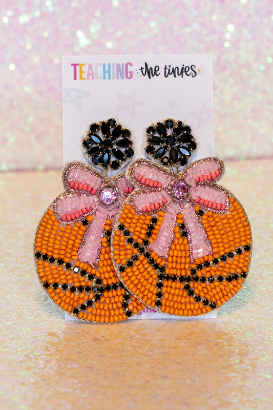 Cutie On The Court Basketball Earrings