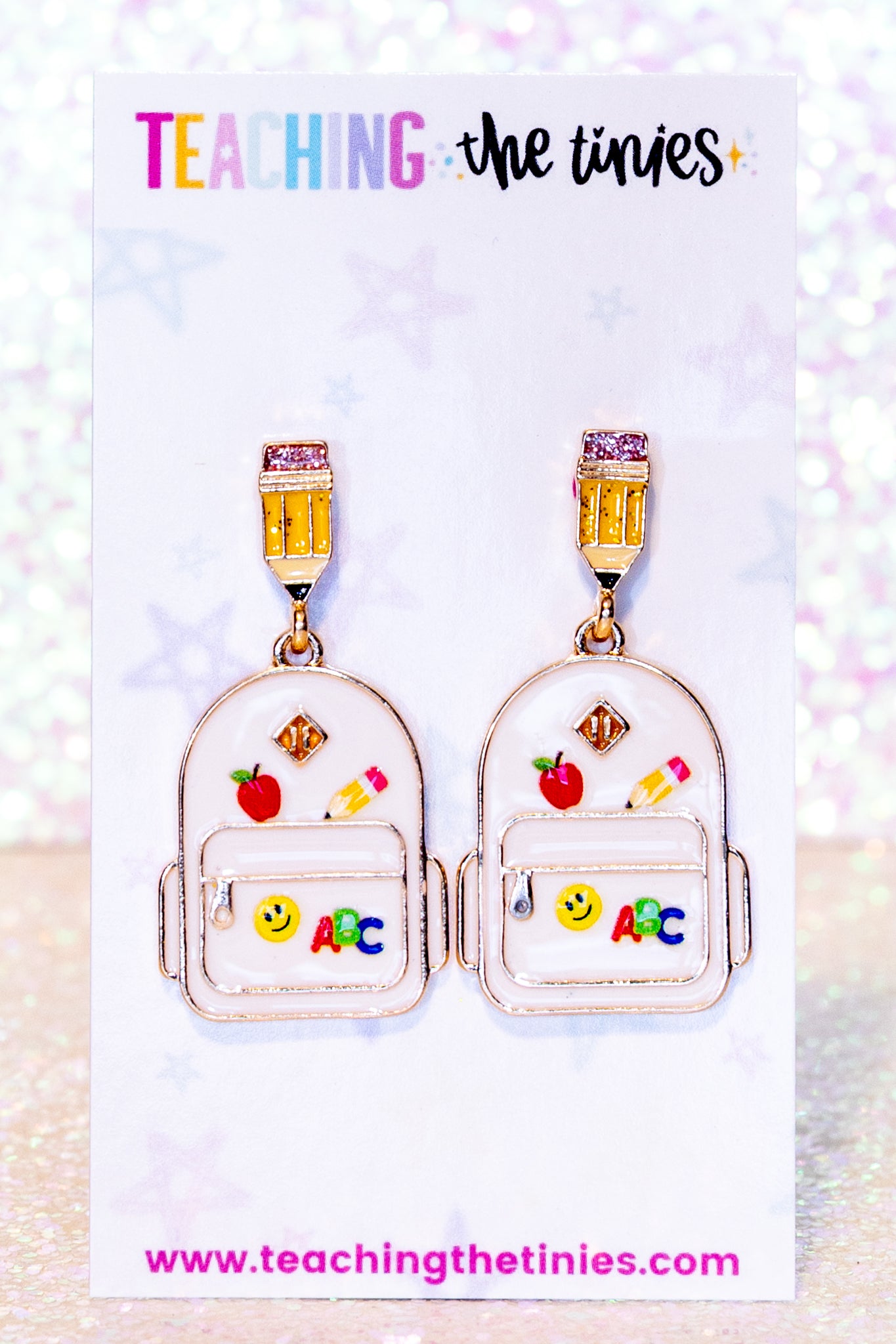 Backpack In Style (In White) Earrings