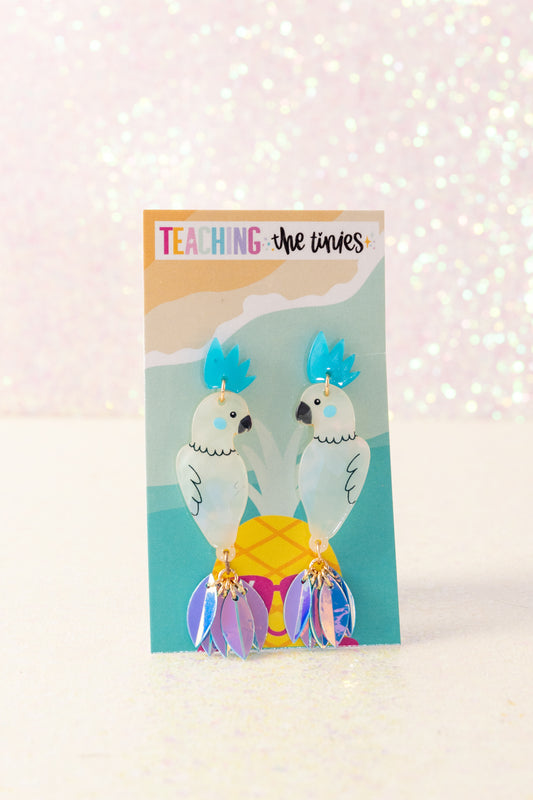 Pair of Parrots (In Blue) Earrings