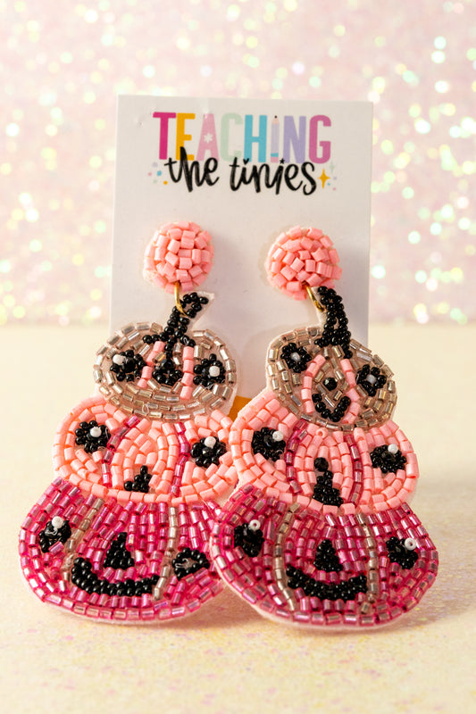 Pretty Pink Pumpkin Pals Earrings