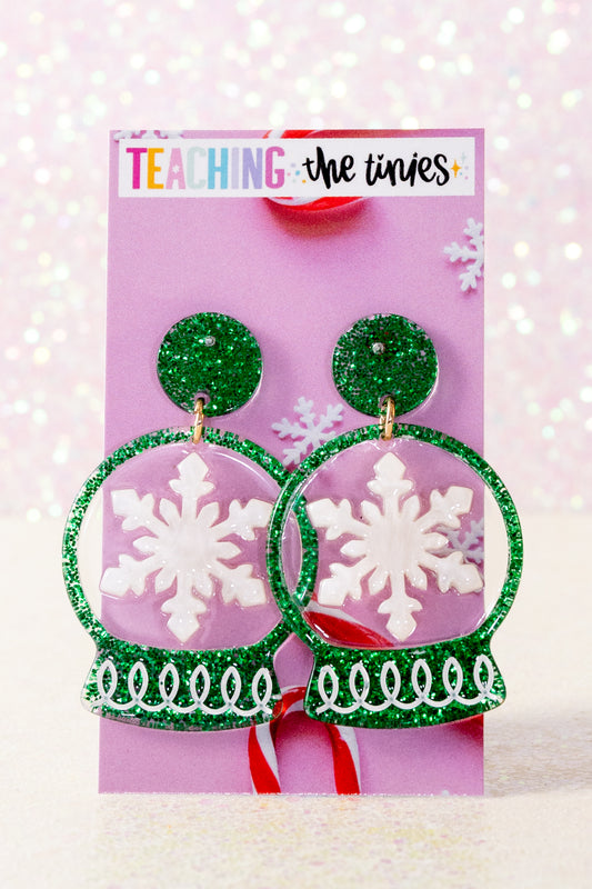 Snow Globe Sweetheart Earrings
