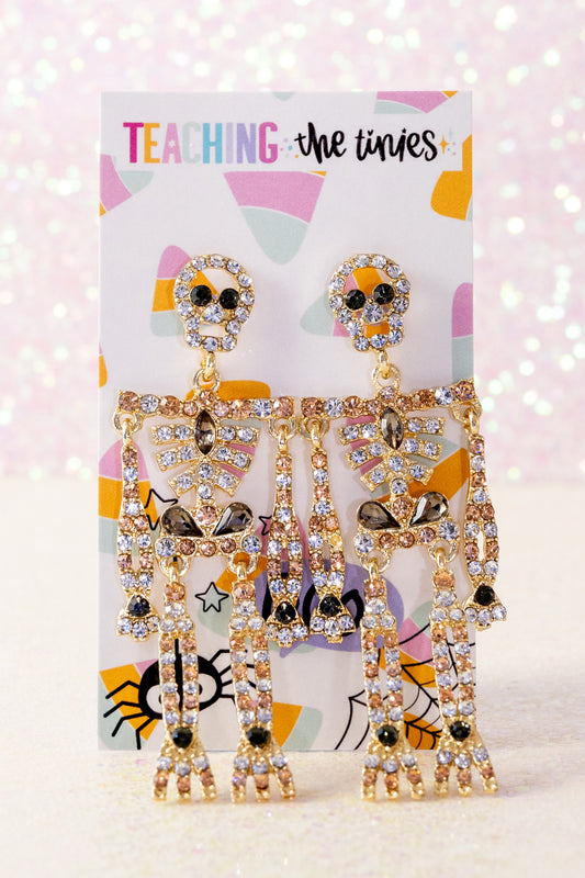Golden Past Skeleton Earrings