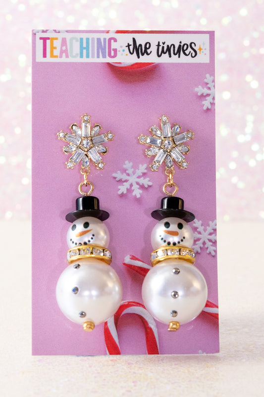 Snowy Day Snowman Earrings