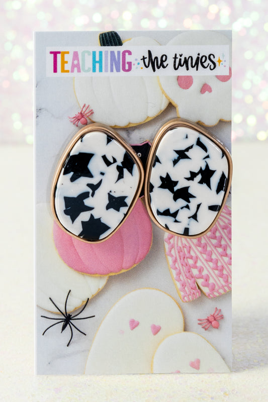 Black & White For Halloween Night Earrings