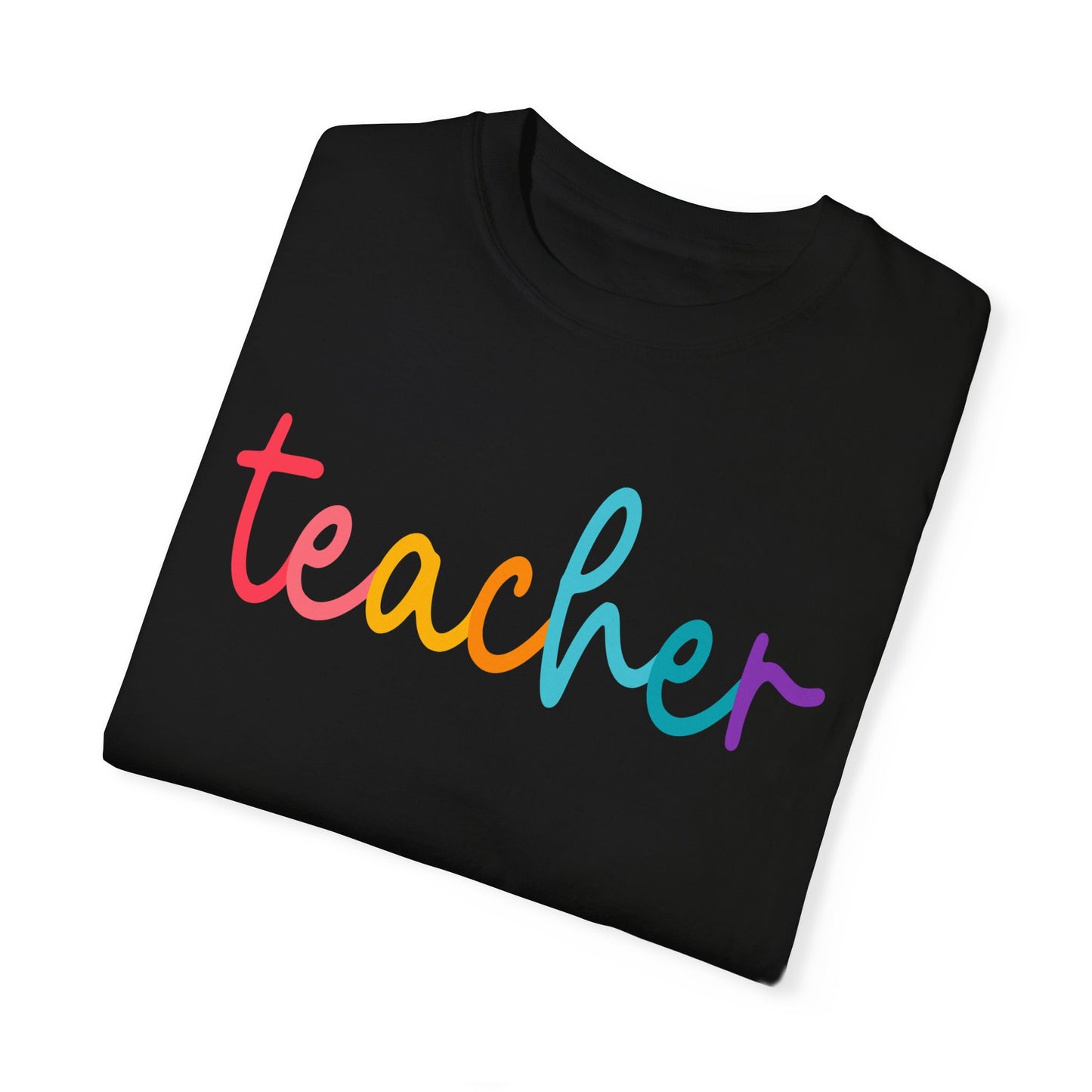 Teacher Colorful Cursive Tee