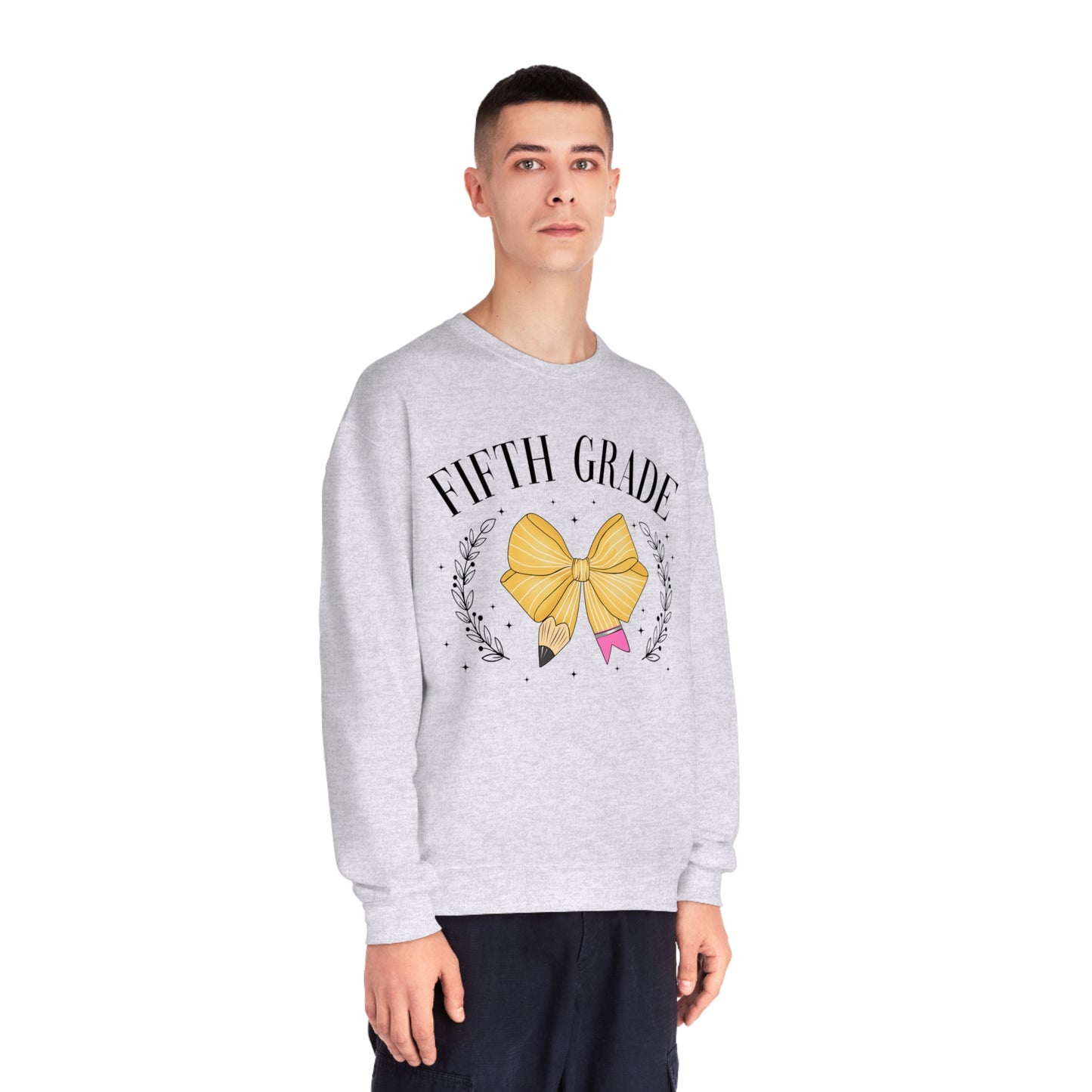 5th Grade Teacher Bow Crewneck Sweatshirt