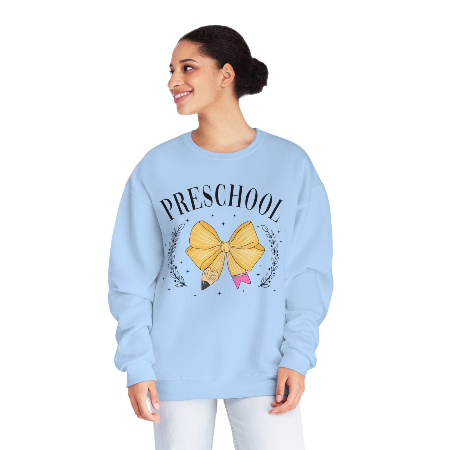 Pre-K Teacher Bow Crewneck Sweatshirt