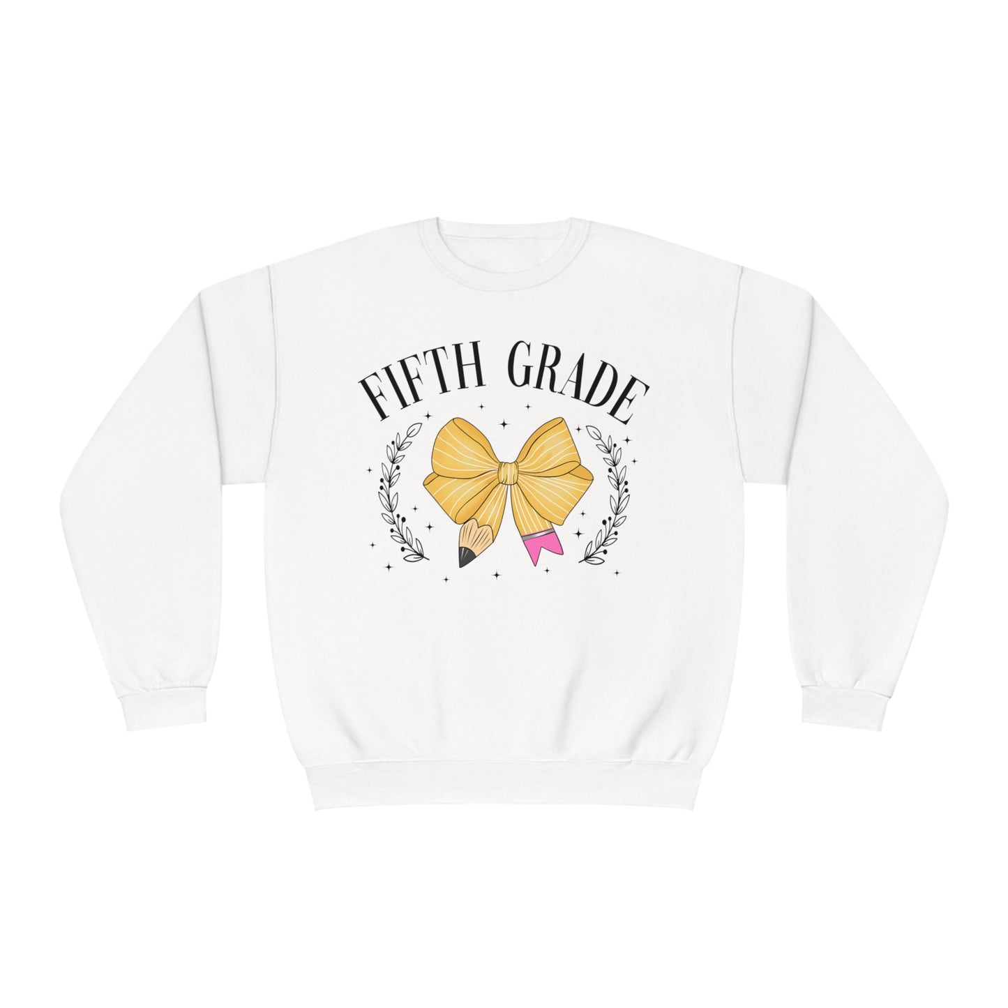 5th Grade Teacher Bow Crewneck Sweatshirt