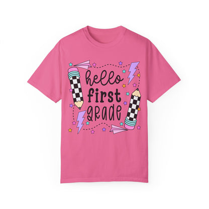 Hello 1st Grade Teacher Tee