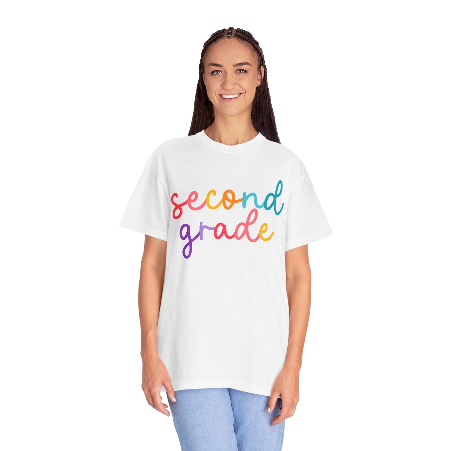 2nd Grade Colorful Cursive Tee