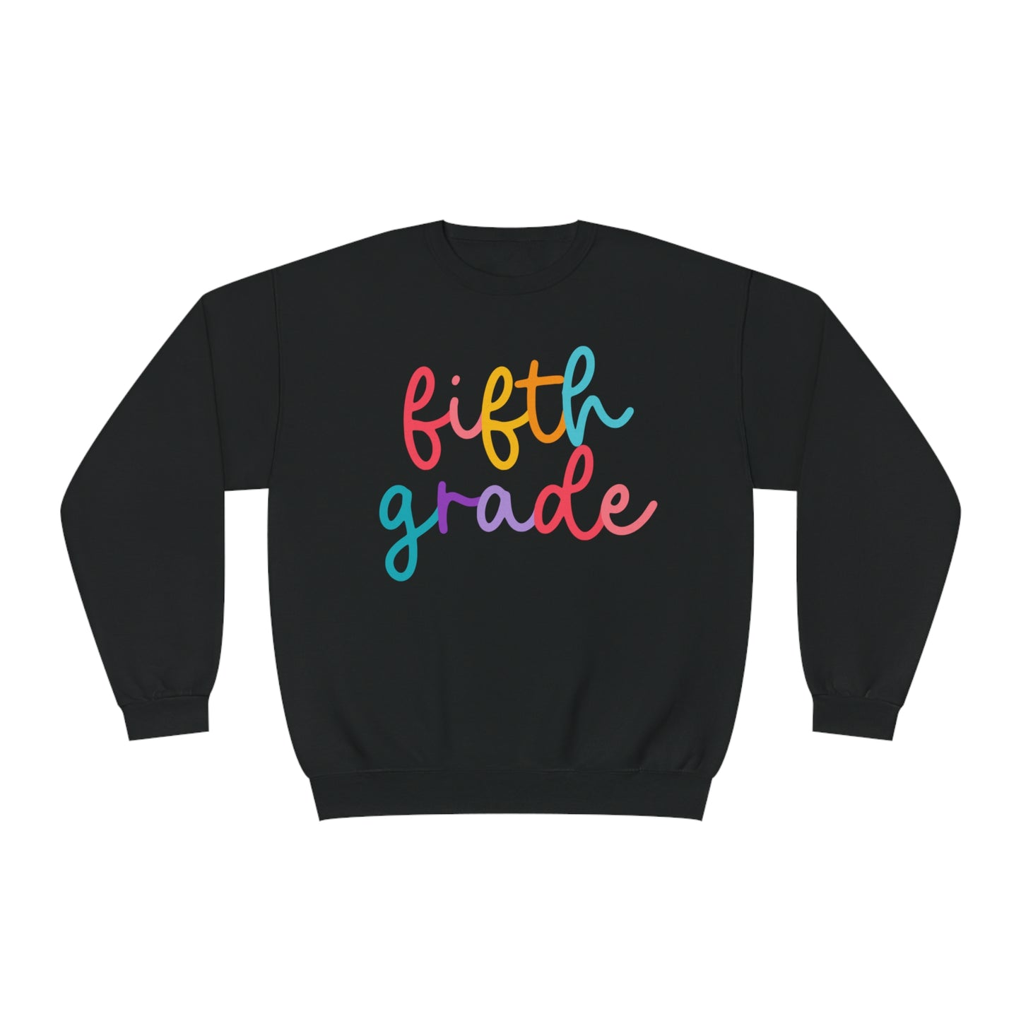 5th Grade Colorful Cursive Teacher Crewneck Sweatshirt