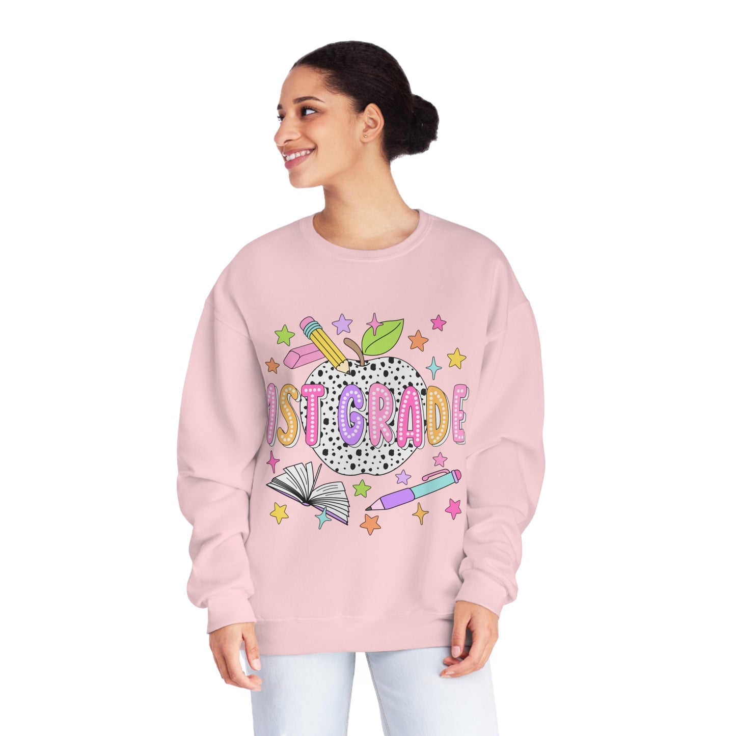 1st Grade Dalmatian Crewneck Sweatshirt