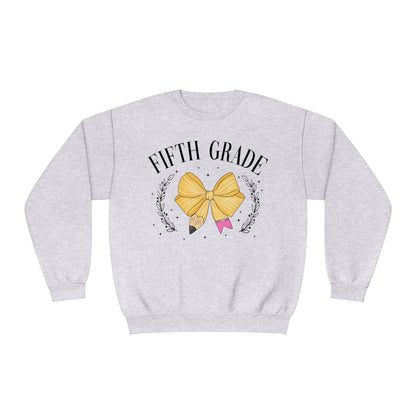 5th Grade Teacher Bow Crewneck Sweatshirt