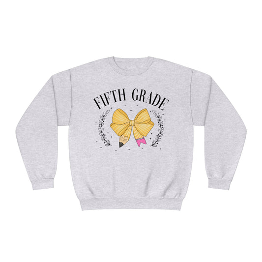5th Grade Teacher Bow Crewneck Sweatshirt