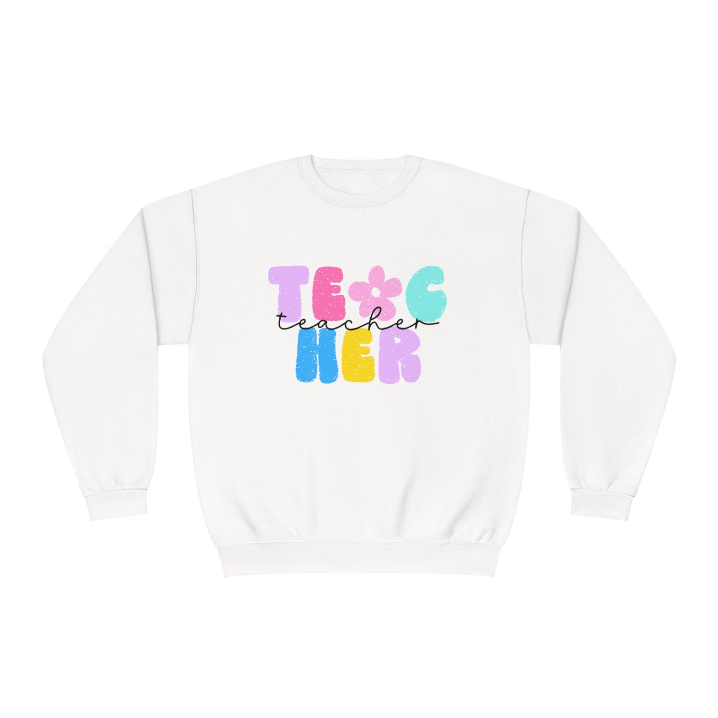 Flower Power Teacher Crewneck Sweatshirt