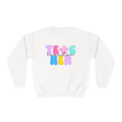 Flower Power Teacher Crewneck Sweatshirt
