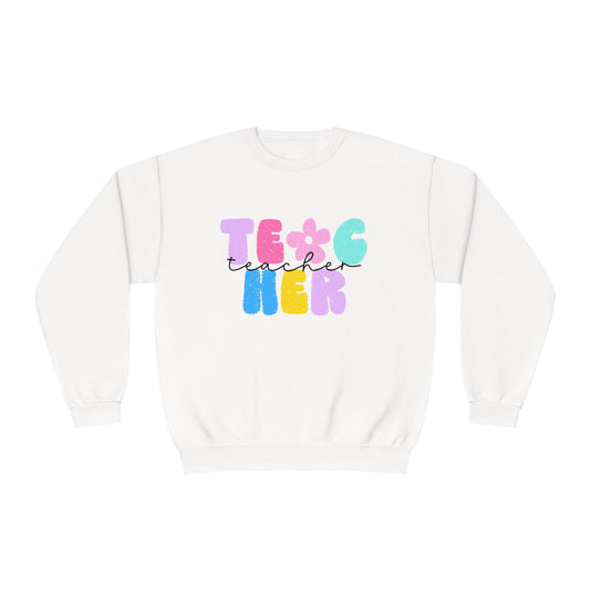 Flower Power Teacher Crewneck Sweatshirt